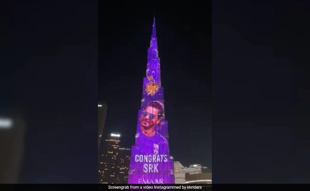 "KKR's Spectacular Celebration: Shah Rukh Khan's Team Illuminates Dubai's Burj Khalifa"